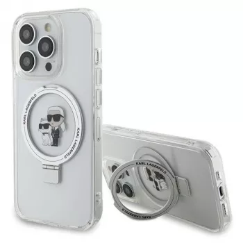 Karl Lagerfeld KLHMP13LHMRSKCH iPhone 13 Pro / 13 6,1 inch witte hardcase ringhouder Karl & Choupette MagSafe