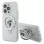 Karl Lagerfeld KLHMP13LHMRSKCH iPhone 13 Pro / 13 6,1 inch witte hardcase ringhouder Karl & Choupette MagSafe