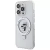 Karl Lagerfeld KLHMP13LHMRSKCH iPhone 13 Pro / 13 6,1 inch witte hardcase ringhouder Karl & Choupette MagSafe