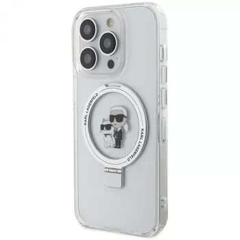 Karl Lagerfeld KLHMP13LHMRSKCH iPhone 13 Pro / 13 6,1 inch witte hardcase ringhouder Karl & Choupette MagSafe