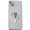 Karl Lagerfeld KLHMP15MHMRSKCH iPhone 15 Plus / 14 Plus 6,7 inch witte hardcase ringstandaard Karl & Choupette MagSafe