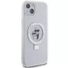 Karl Lagerfeld KLHMP15MHMRSKCH iPhone 15 Plus / 14 Plus 6,7 inch witte hardcase ringstandaard Karl & Choupette MagSafe
