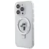 Karl Lagerfeld KLHMP15LHMRSKCH hardcase ringstandaard MagSafe voor iPhone 15 Pro 6,1 inch wit