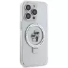 Karl Lagerfeld KLHMP15LHMRSKCH hardcase ringstandaard MagSafe voor iPhone 15 Pro 6,1 inch wit
