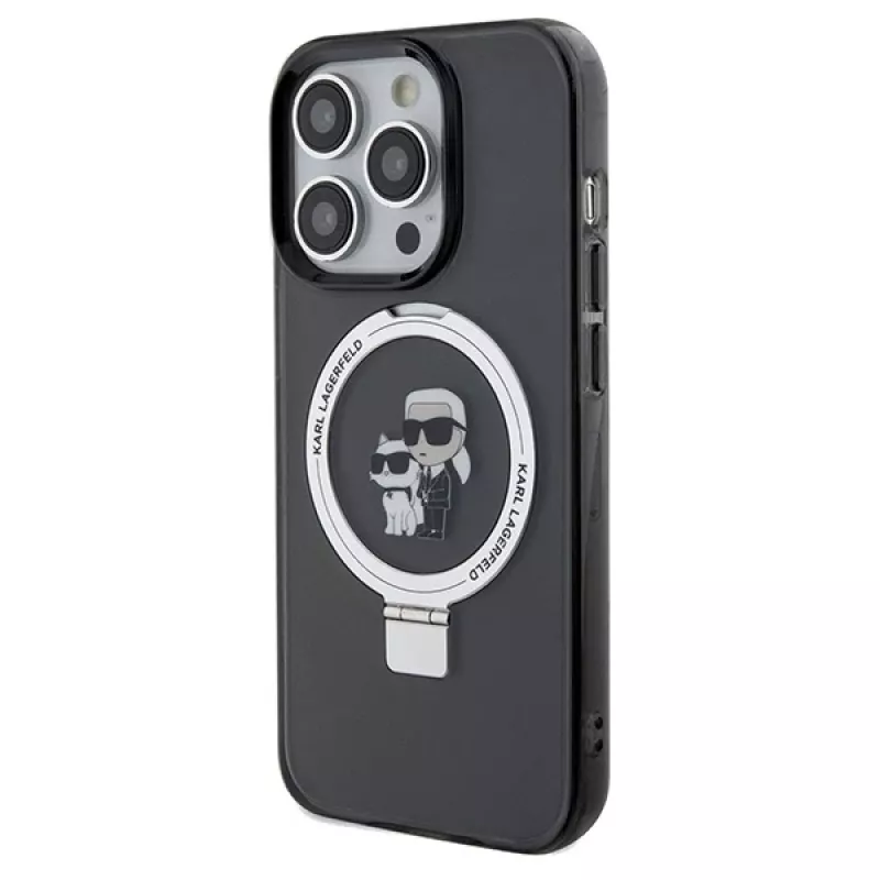 Karl Lagerfeld iPhone 13 Pro Max 6,7 inch hardcase ringstandaard Karl & Choupette MagSafe zwart