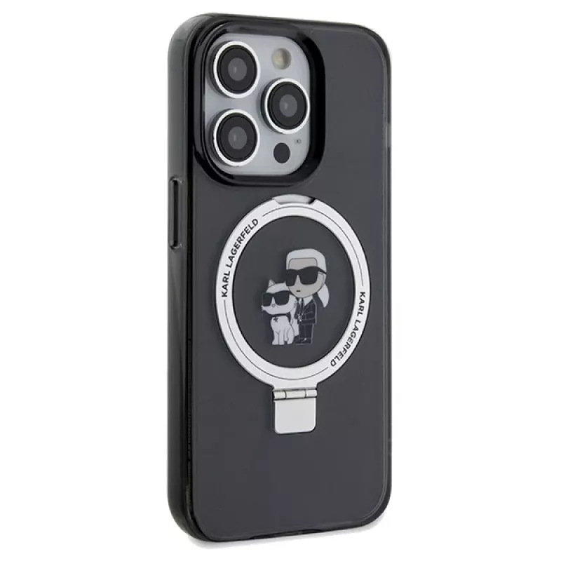 Karl Lagerfeld iPhone 13 Pro Max 6,7 inch hardcase ringstandaard Karl & Choupette MagSafe zwart