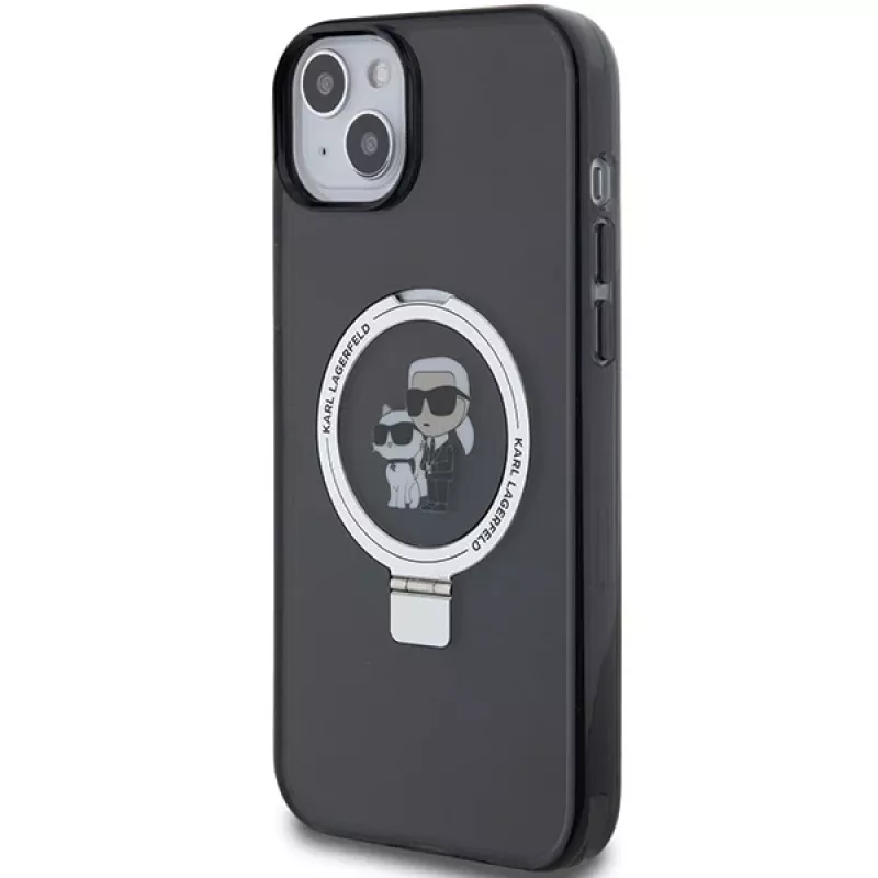 Karl Lagerfeld KLHMP15MHMRSKCK hardcase ringstandaard MagSafe voor iPhone 15 Plus / 14 Plus 6,7 inch zwart