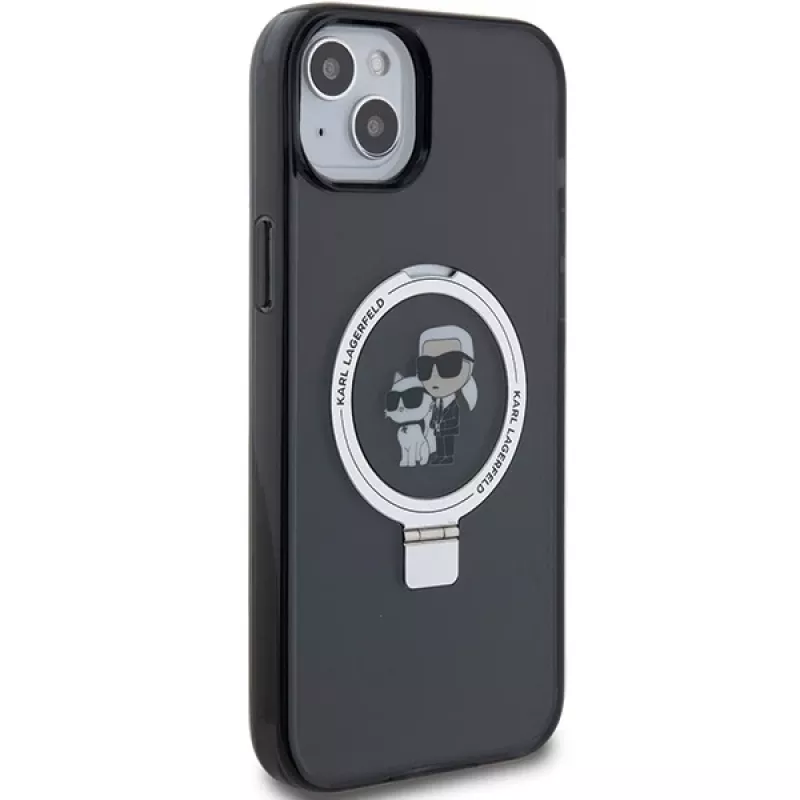 Karl Lagerfeld KLHMP15MHMRSKCK hardcase ringstandaard MagSafe voor iPhone 15 Plus / 14 Plus 6,7 inch zwart