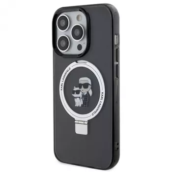 Karl Lagerfeld KLHMP15XHMRSKCK iPhone 15 Pro Max 6,7 inch zwarte hardcase met ringhouder Karl & Choupette MagSafe