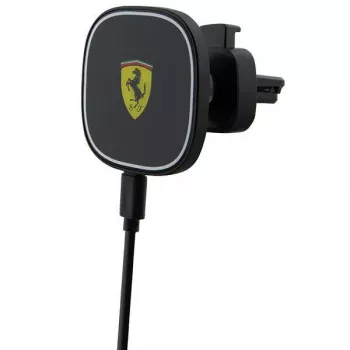Ferrari 15W draadloze inductieve autolader houder FECHMGLK voor luchtrooster, zwart, MagSafe