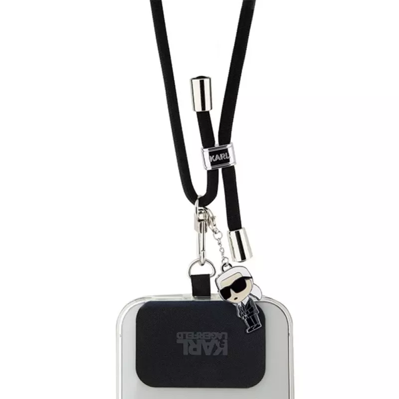 Karl Lagerfeld CBDY koord universele telefoonlanyard / polsband (zwart)