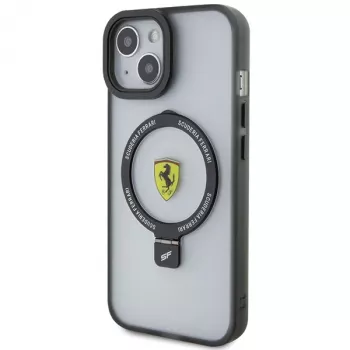 Ferrari FEHMP15MUSCAH iPhone 15 Plus / 14 Plus 6,7 inch transparante hardcase met ringhouder, MagSafe, 2023 collectie