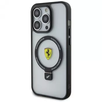 Ferrari FEHMP15LUSCAH iPhone 15 Pro 6,1 inch transparante hardcase met ringhouder, MagSafe-compatibel, collectie 2023
