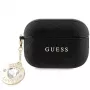 Guess GUAP2PGEHCDK AirPods Pro 2 (2022/2023) cover zwart Fixed Glitter Heart Diamond Charm