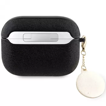 Guess GUAP2PGEHCDK AirPods Pro 2 (2022/2023) cover zwart Fixed Glitter Heart Diamond Charm