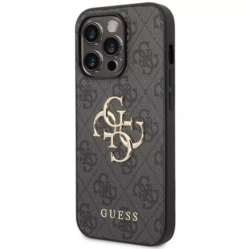 Guess GUHCP15L4GMGGR hardcase voor iPhone 15 Pro 6,1 inch - grijs 4G Big Metal Logo