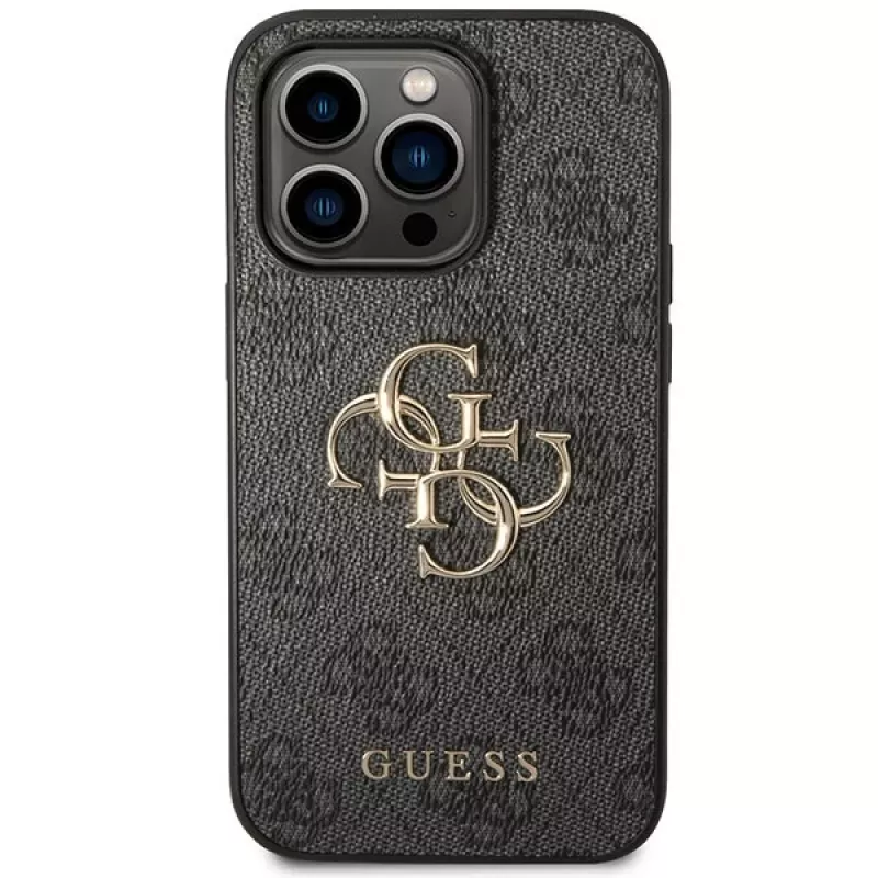 Guess GUHCP15L4GMGGR hardcase voor iPhone 15 Pro 6,1 inch - grijs 4G Big Metal Logo