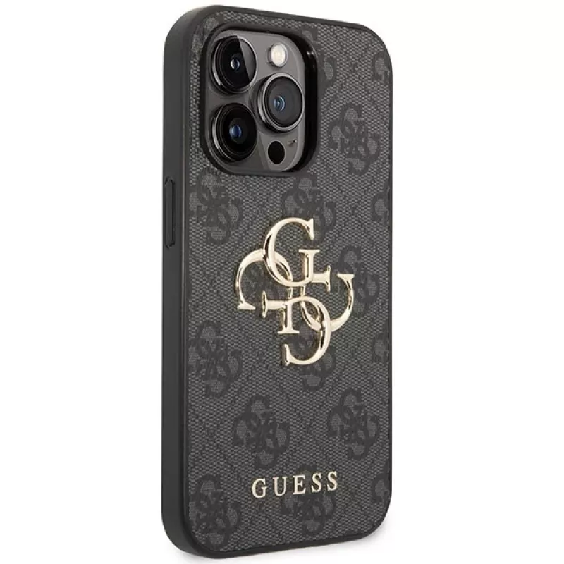 Guess GUHCP15L4GMGGR hardcase voor iPhone 15 Pro 6,1 inch - grijs 4G Big Metal Logo