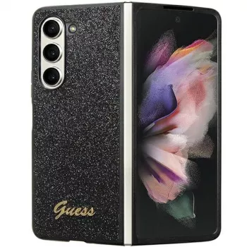 Guess Glitter Script F946 hardcase voor Samsung Galaxy Z Fold5, zwart