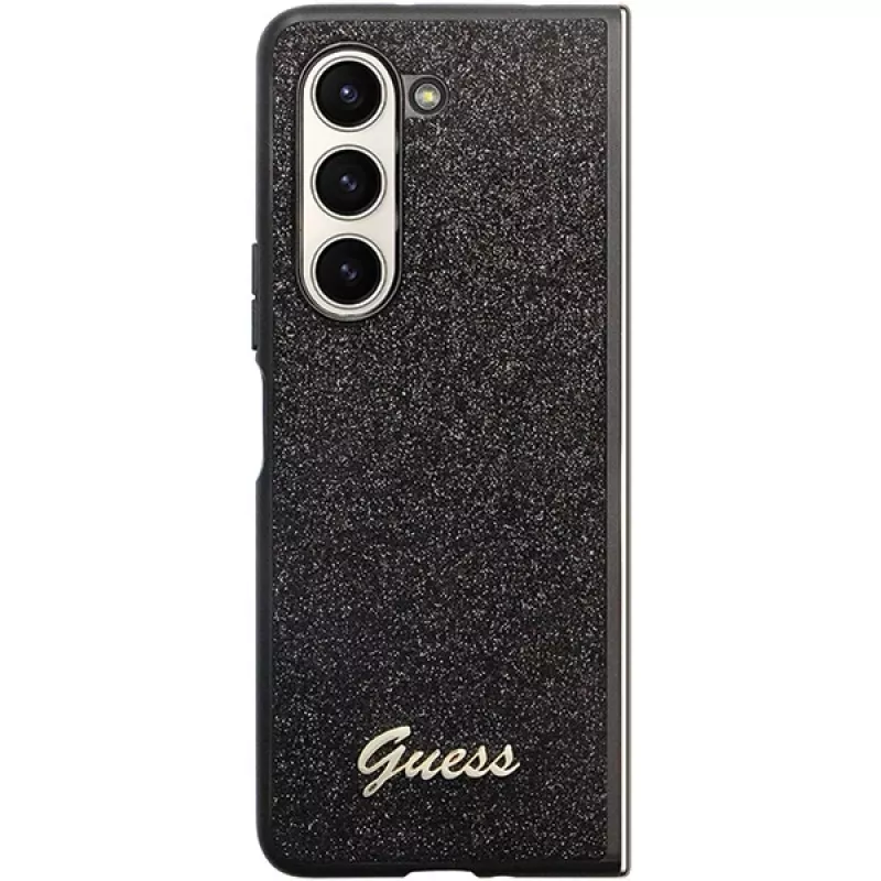 Guess Glitter Script F946 hardcase voor Samsung Galaxy Z Fold5, zwart