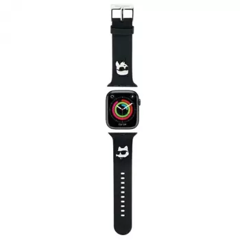 Karl Lagerfeld 3D Rubber Karl & Choupette Heads NFT Apple Watch-bandje 38/40/41mm zwart
