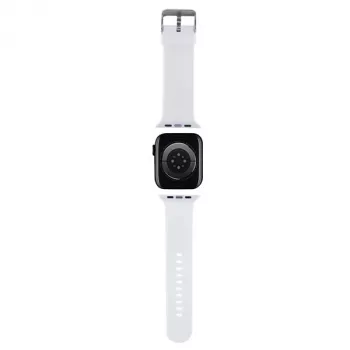 Karl Lagerfeld bandje KLAWMSLKCNH Apple Watch 38/40/41mm wit bandje 3D Rubber Karl & Choupette Heads