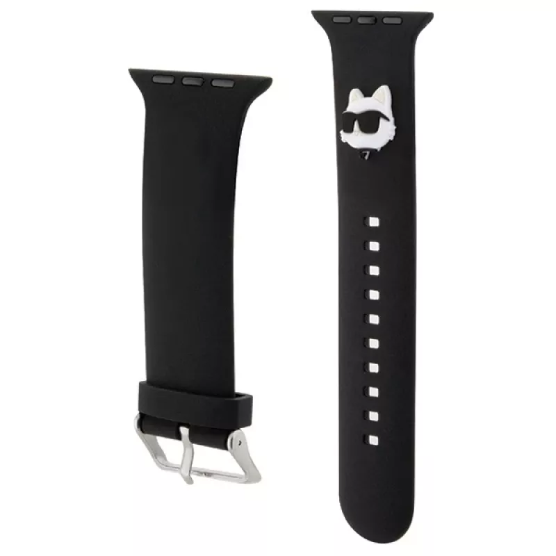 Karl Lagerfeld 3D Rubber Choupette Head bandje voor Apple Watch 38/40/41mm zwart