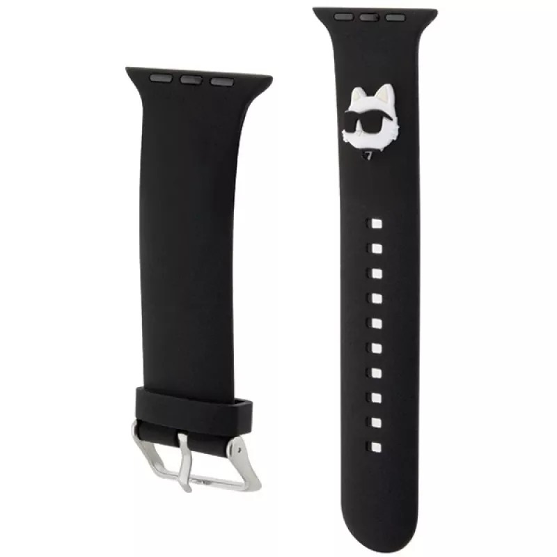 Karl Lagerfeld 3D Rubber Choupette Head Apple Watch-bandje 42/44/45/49mm zwart