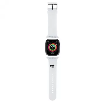 Karl Lagerfeld 3D Rubber Choupette Head Apple Watch-bandje 42/44/45/49mm wit