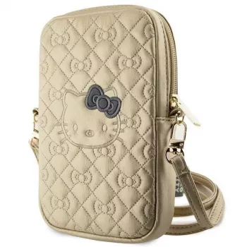 Hello Kitty Quilted Bows bandje crossbody telefoontasje goud