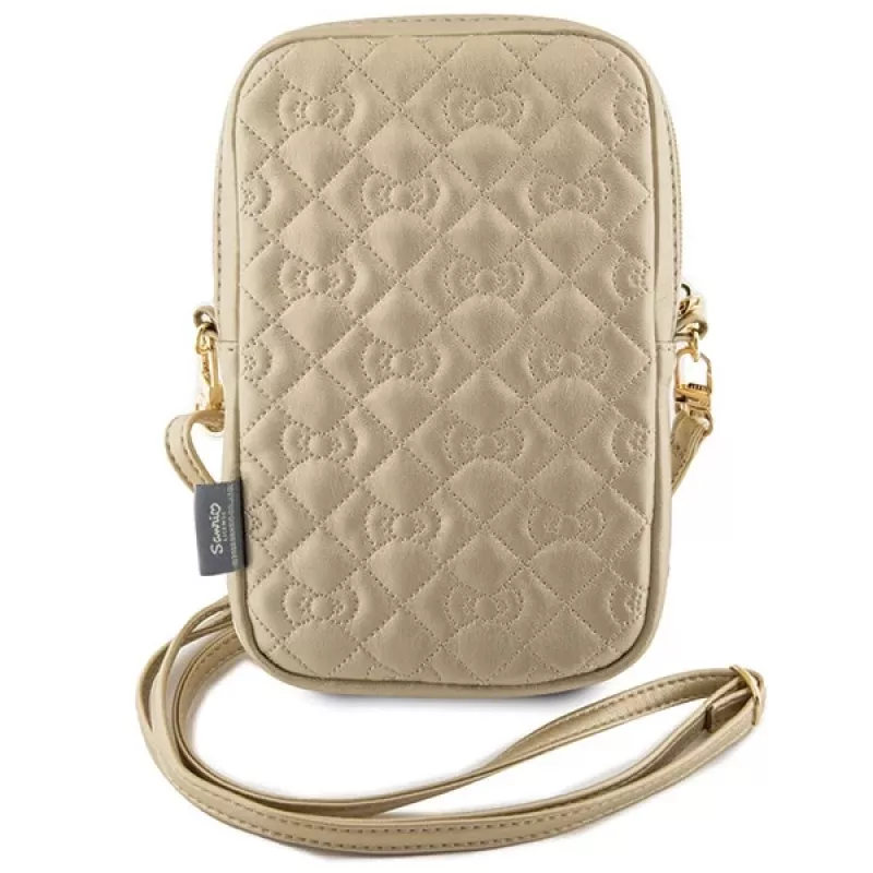 Hello Kitty Quilted Bows bandje crossbody telefoontasje goud