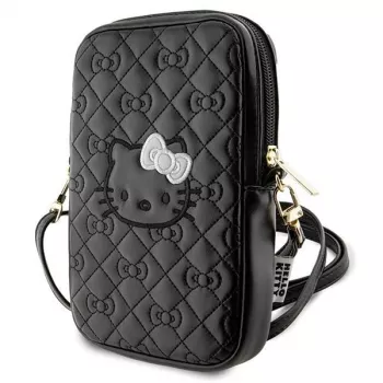 Hello Kitty Quilted Bows bandje - crossbody telefoontasje (zwart)