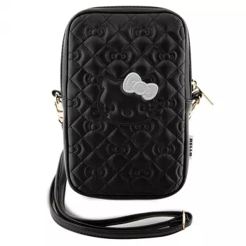 Hello Kitty Quilted Bows bandje - crossbody telefoontasje (zwart)