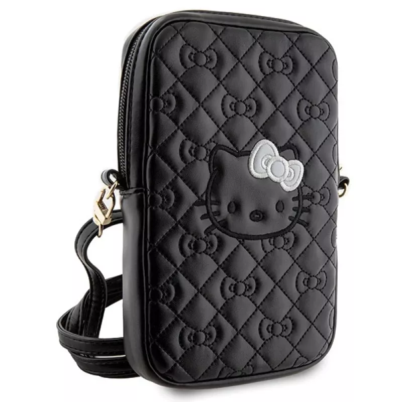 Hello Kitty Quilted Bows Strap - crossbodytas voor telefoon (zwart)
