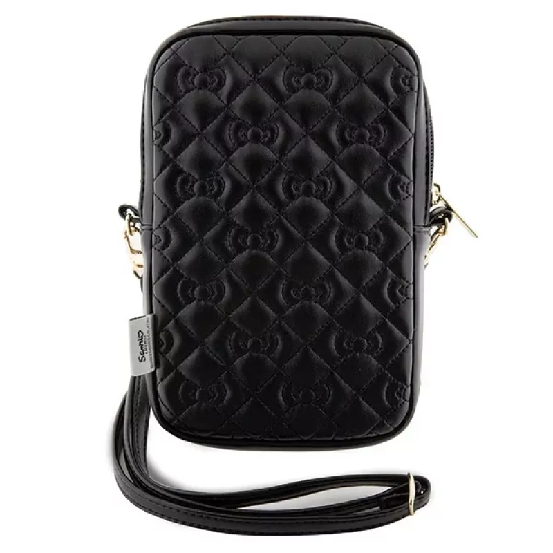 Hello Kitty Quilted Bows Strap - crossbodytas voor telefoon (zwart)