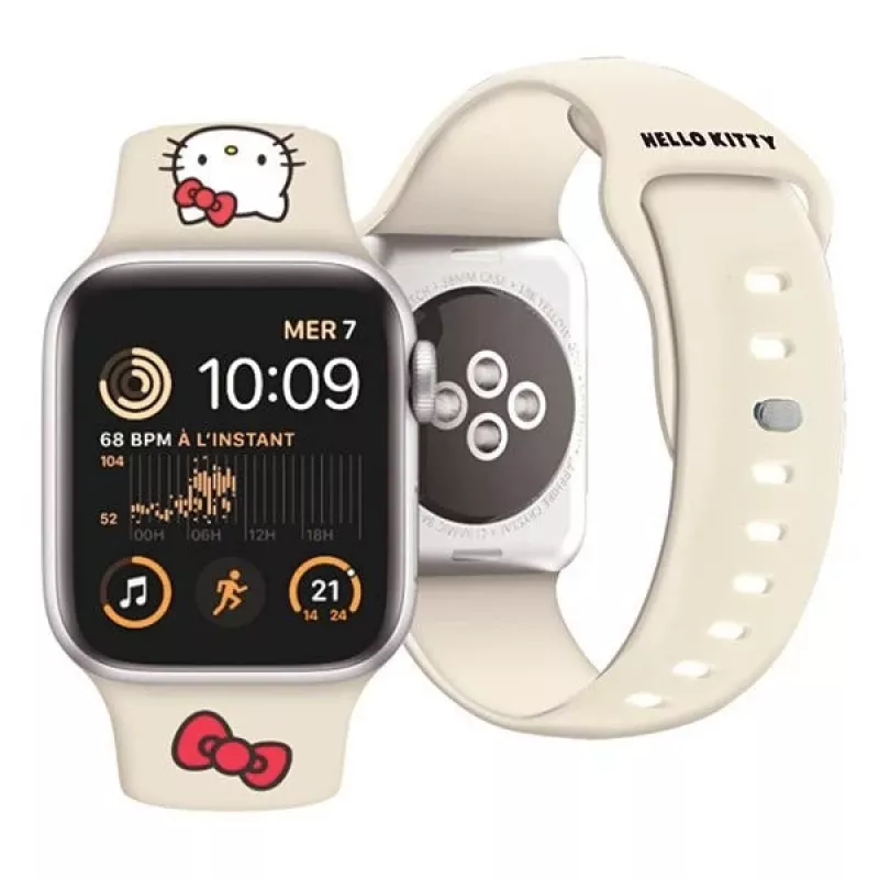 Hello Kitty HKAWMSCHBLE siliconen armband voor Apple Watch 38/40/41mm - beige