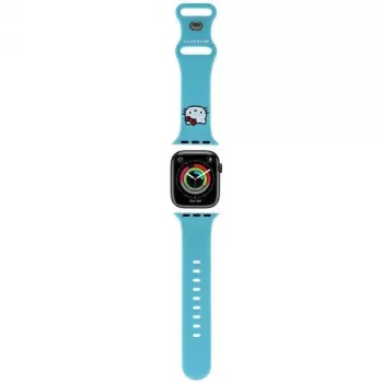 Hello Kitty HKAWMSCHBLB Apple Watch-armband 38/40/41mm blauw siliconen met Kitty Head