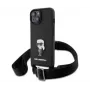 Karl Lagerfeld Saffiano Case Metal Ikonik voor iPhone 15 zwart