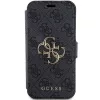 Guess GUBKP15L4GMGGR iPhone 15 Pro 6.1 inch grijs bookcase 4G Metal Logo