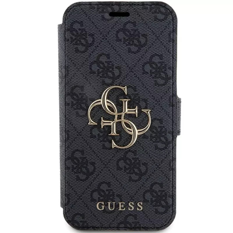 Guess GUBKP15L4GMGGR iPhone 15 Pro 6.1 inch grijs bookcase 4G Metal Logo