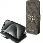 Guess GUBKP15L4GMGBR iPhone 15 Pro 6,1 inch folio case bruin 4G Metal Logo
