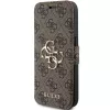 Guess GUBKP15L4GMGBR iPhone 15 Pro 6,1 inch folio case bruin 4G Metal Logo