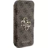 Guess GUBKP15L4GMGBR iPhone 15 Pro 6,1 inch folio case bruin 4G Metal Logo