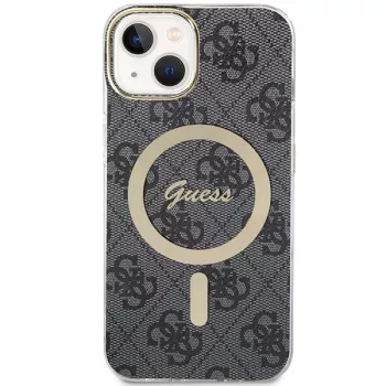 Guess GUHMP15MH4STK hardcase voor iPhone 15 Plus/14 Plus 6,7 inch zwart MagSafe 4G