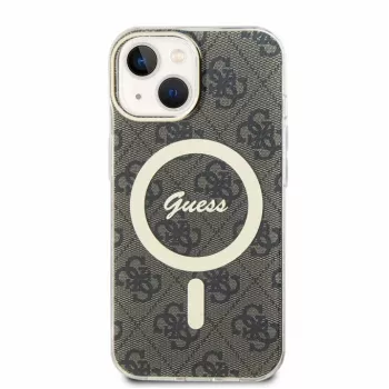 Guess GUHMP15SH4STW iPhone 15 / 14 / 13 6,1 inch bruin hardcase IML 4G MagSafe