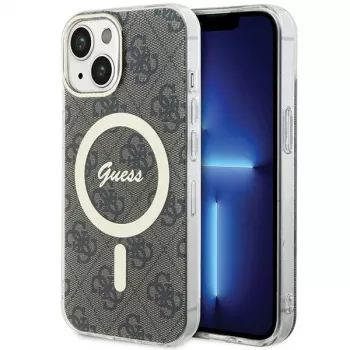 Guess GUHMP15MH4STW hardcase IML MagSafe voor iPhone 15 Plus / 14 Plus 6,7 inch bruin