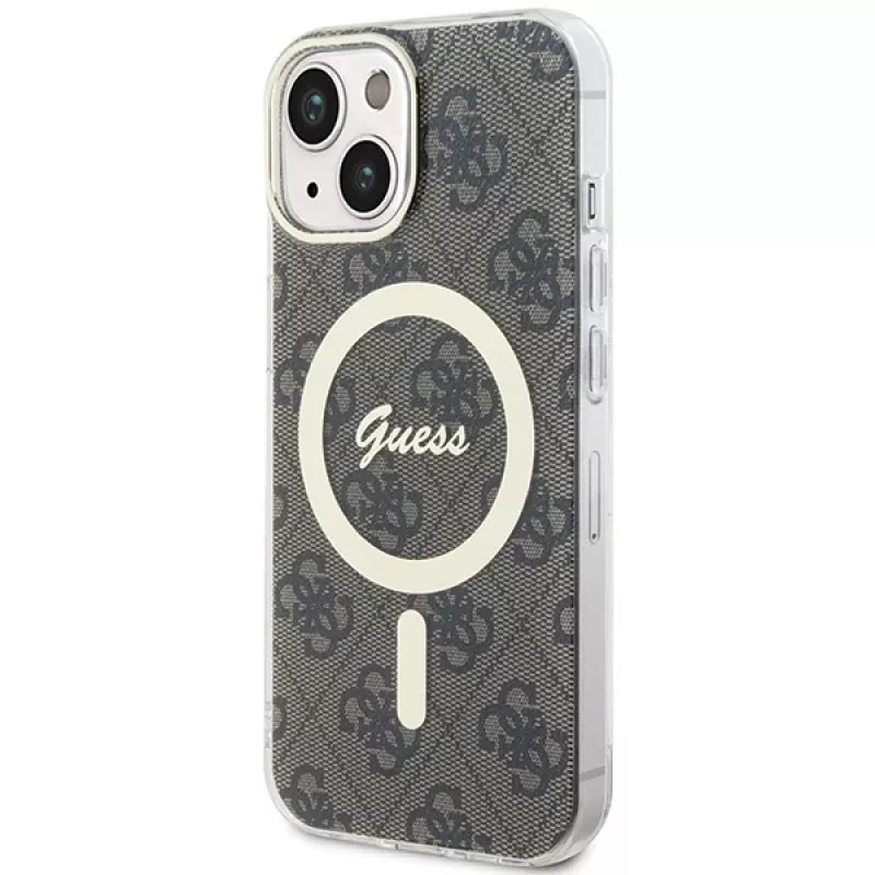 Guess GUHMP15MH4STW hardcase IML MagSafe voor iPhone 15 Plus / 14 Plus 6,7 inch bruin