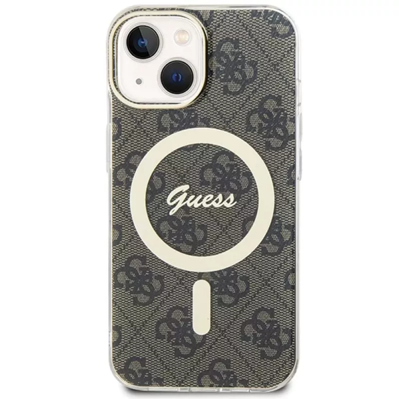 Guess GUHMP15MH4STW hardcase IML MagSafe voor iPhone 15 Plus / 14 Plus 6,7 inch bruin