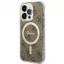 Guess GUHMP15LH4STW hardcase voor Apple iPhone 15 Pro 6,1 inch bruin IML 4G MagSafe