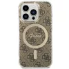 Guess GUHMP15LH4STW hardcase voor Apple iPhone 15 Pro 6,1 inch bruin IML 4G MagSafe